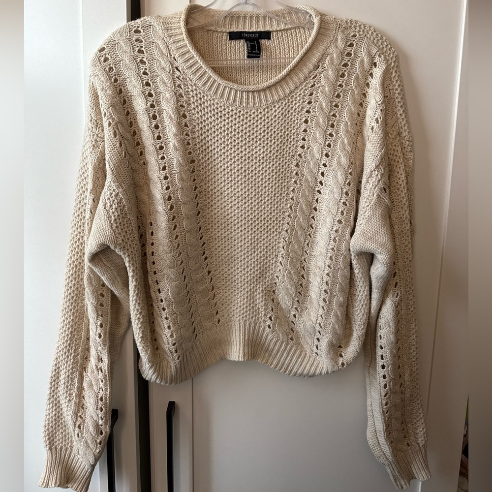 Cable Knit Cream Sweater